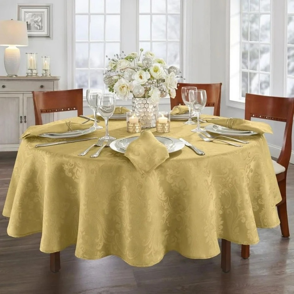Elegant Gold Tablecloth for Dining Room